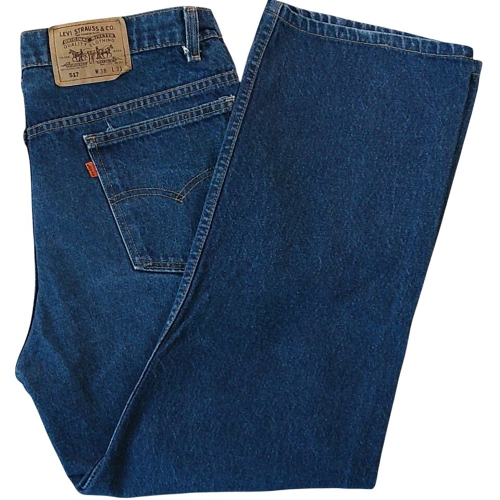 Levi's 517 Bootcut Jeans Mens 38x31 Blue Vintage Orange Tab Made in USA 1992 - Picture 2 of 11